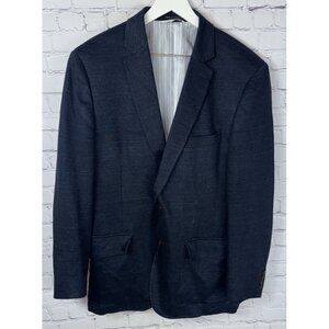 FLYNT Men’s Navy Blue Spicoli Sport Coat Blazer Jacket Solid Size 44L